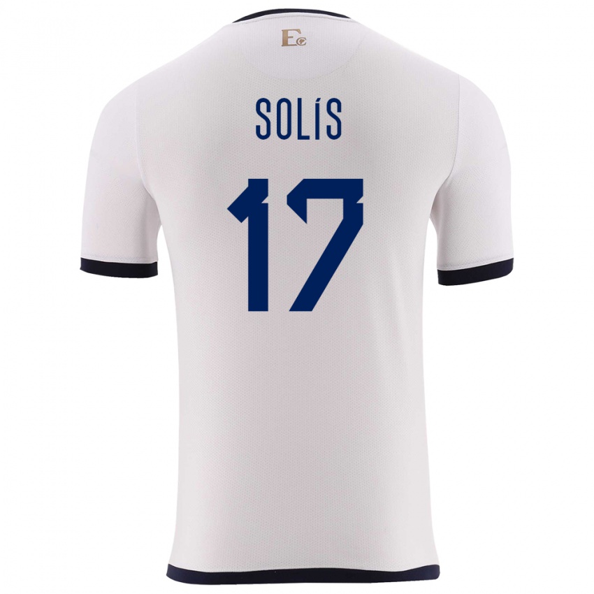 Kinder Ecuador Mathias Solis #17 Weiß Auswärtstrikot Trikot 24-26 T-Shirt Österreich