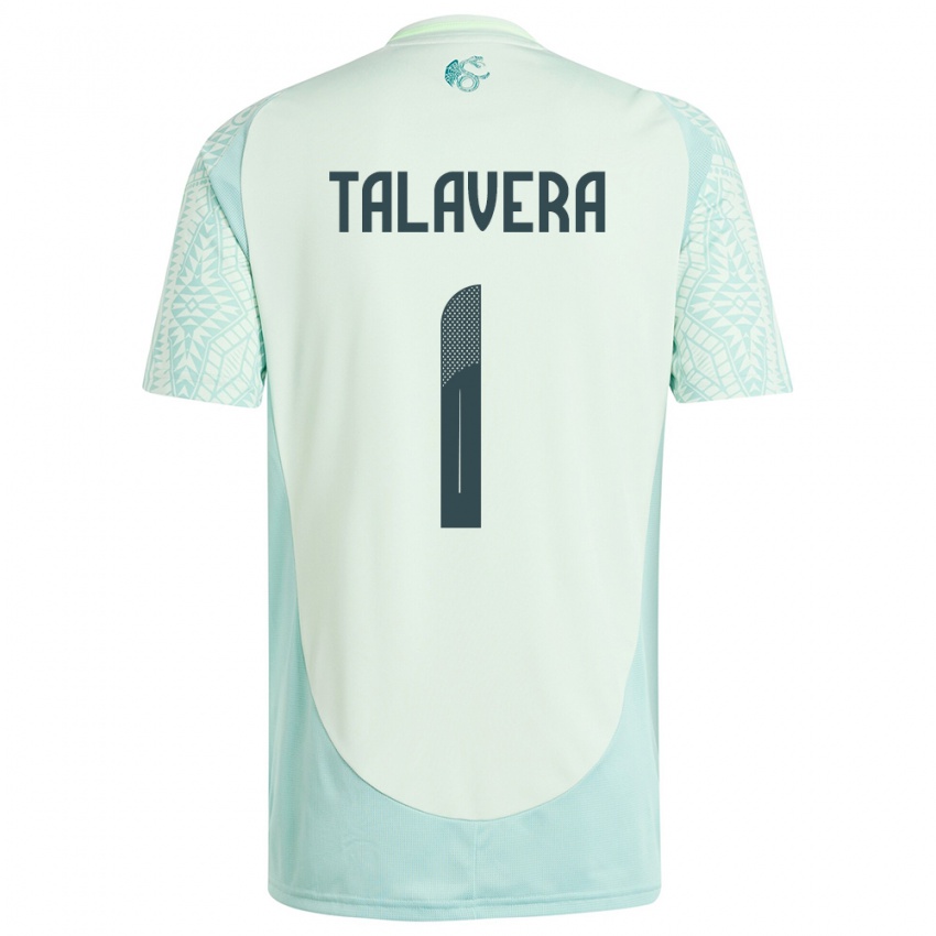 Kinder Mexiko Alfredo Talavera #1 Leinengrün Auswärtstrikot Trikot 24-26 T-Shirt Österreich