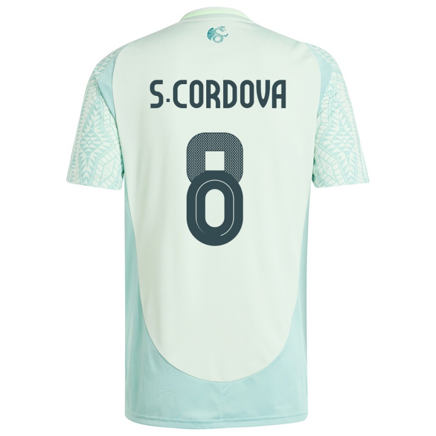 Kinder Mexiko Sebastian Cordova #8 Leinengrün Auswärtstrikot Trikot 24-26 T-Shirt Österreich