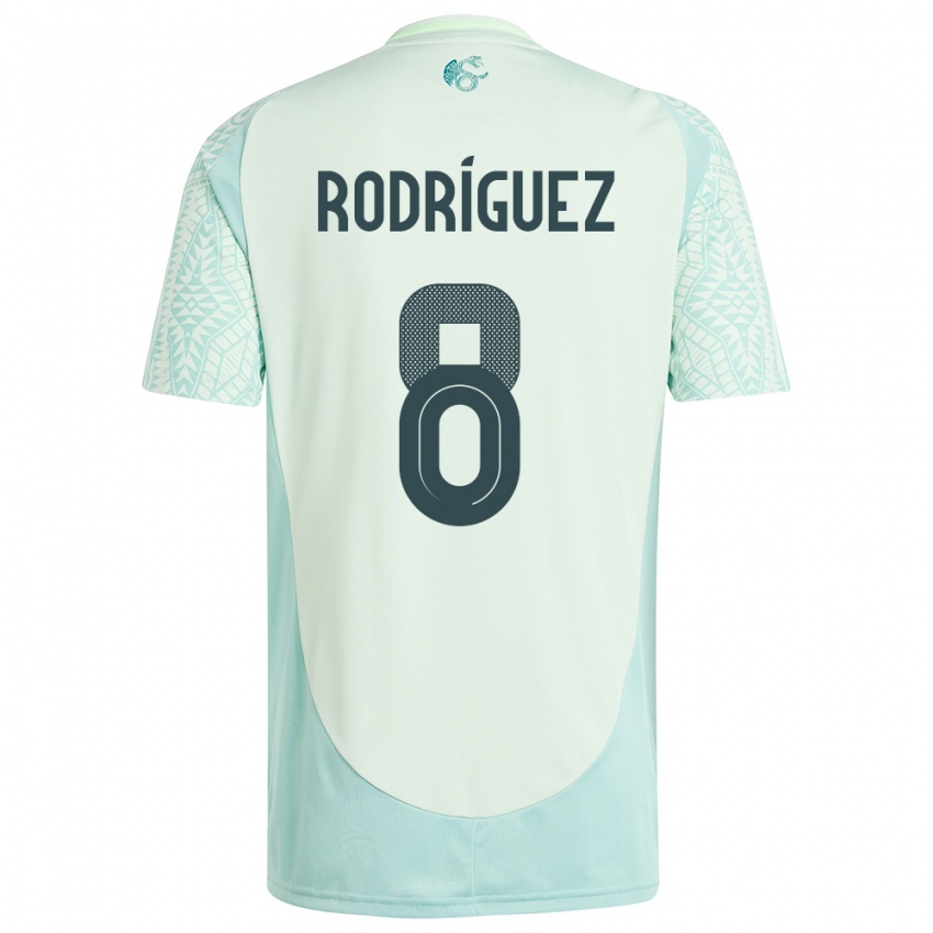 Kinder Mexiko Carlos Rodriguez #8 Leinengrün Auswärtstrikot Trikot 24-26 T-Shirt Österreich