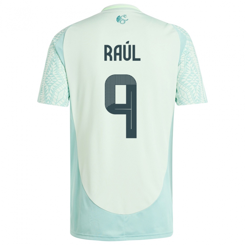 Kinder Mexiko Raul Jimenez #9 Leinengrün Auswärtstrikot Trikot 24-26 T-Shirt Österreich