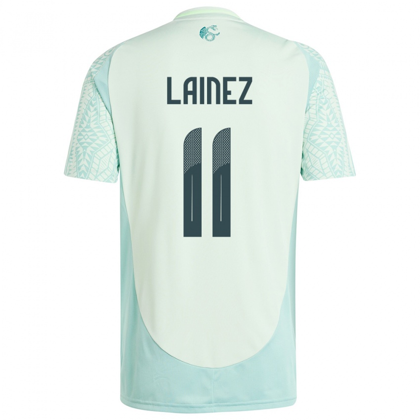 Kinder Mexiko Diego Lainez #11 Leinengrün Auswärtstrikot Trikot 24-26 T-Shirt Österreich