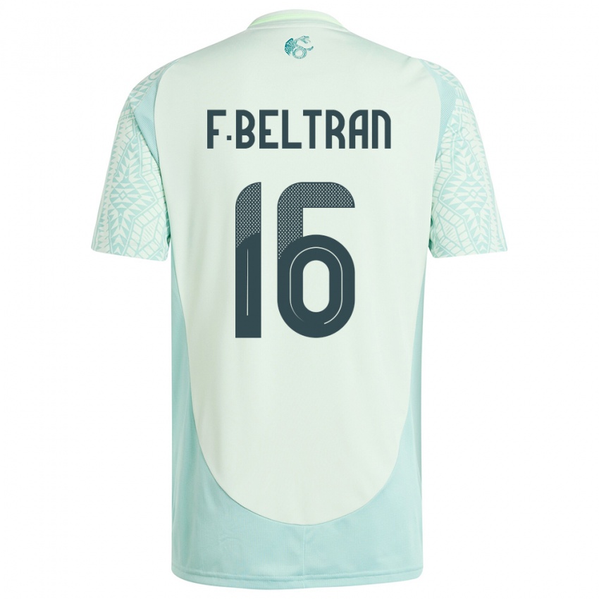 Kinder Mexiko Fernando Beltran #16 Leinengrün Auswärtstrikot Trikot 24-26 T-Shirt Österreich