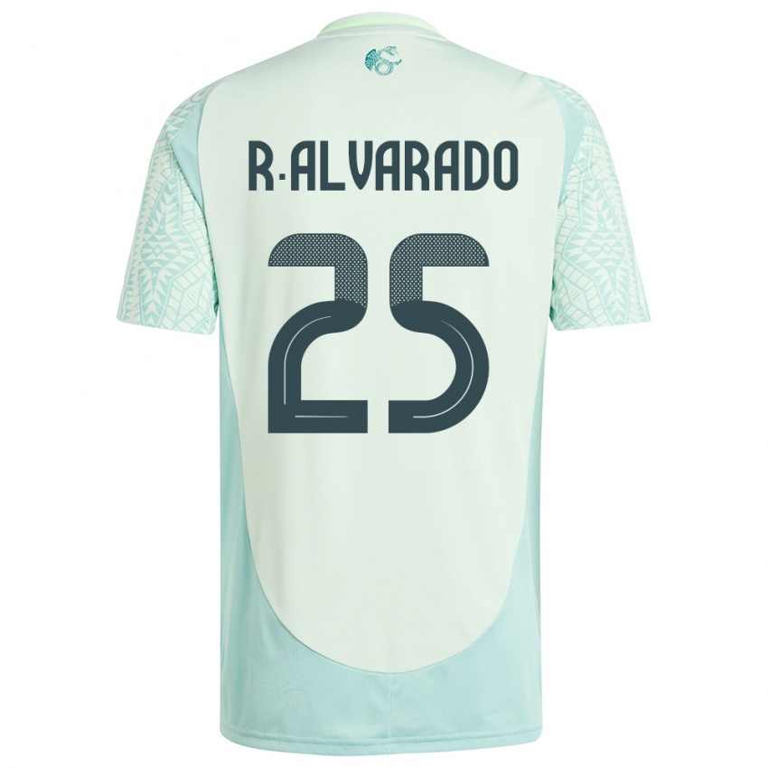 Kinder Mexiko Roberto Alvarado #25 Leinengrün Auswärtstrikot Trikot 24-26 T-Shirt Österreich