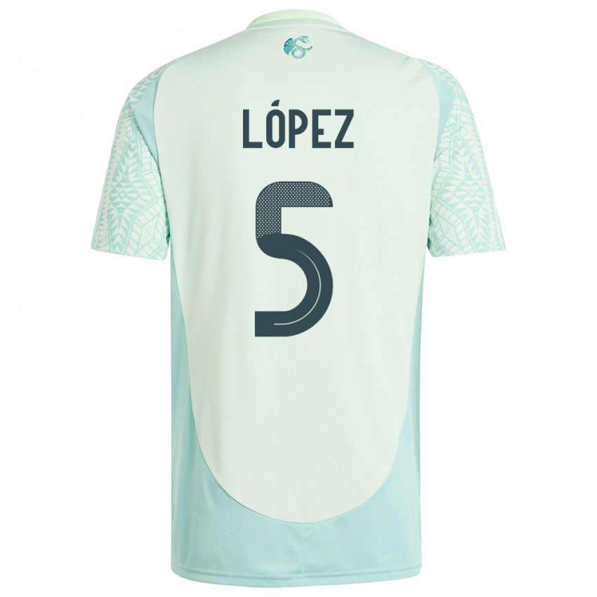 Kinder Mexiko Jimena Lopez #5 Leinengrün Auswärtstrikot Trikot 24-26 T-Shirt Österreich
