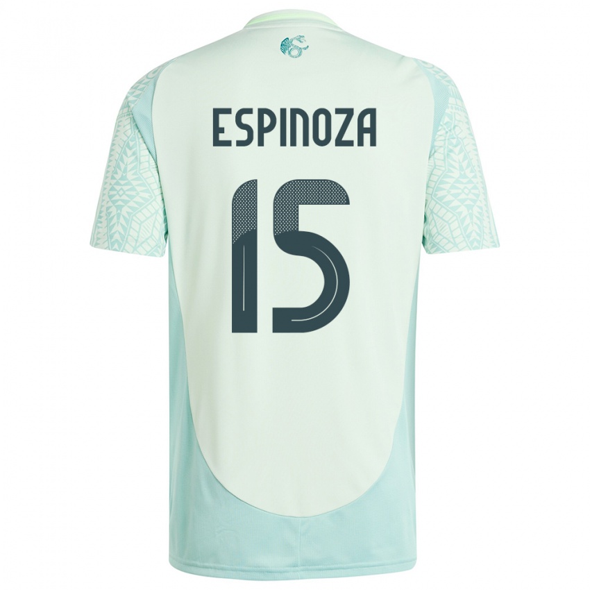 Kinder Mexiko Greta Espinoza #15 Leinengrün Auswärtstrikot Trikot 24-26 T-Shirt Österreich