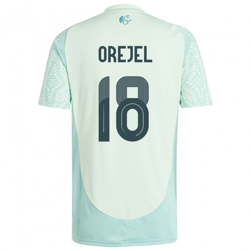 Kinder Mexiko Jocelyn Orejel #18 Leinengrün Auswärtstrikot Trikot 24-26 T-Shirt Österreich