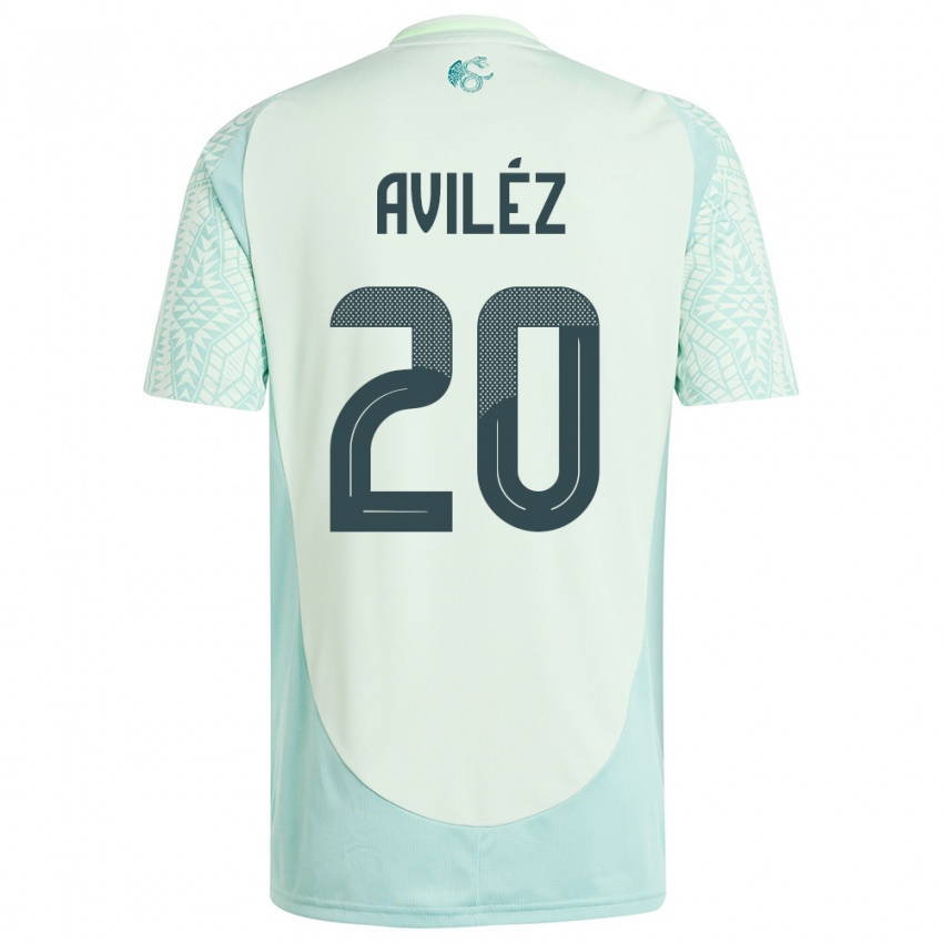 Kinder Mexiko Aylin Avilez #20 Leinengrün Auswärtstrikot Trikot 24-26 T-Shirt Österreich