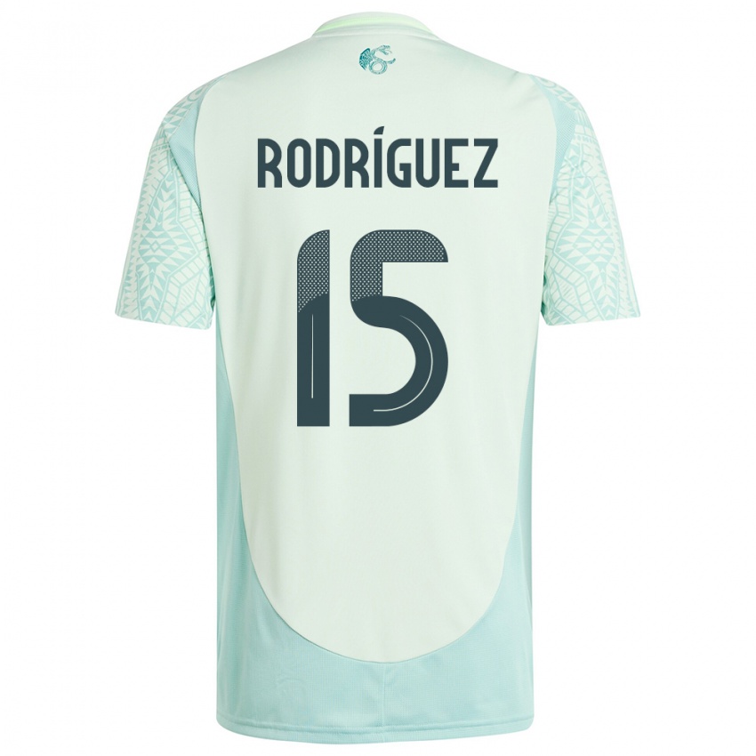 Kinder Mexiko Jorge Rodriguez #15 Leinengrün Auswärtstrikot Trikot 24-26 T-Shirt Österreich