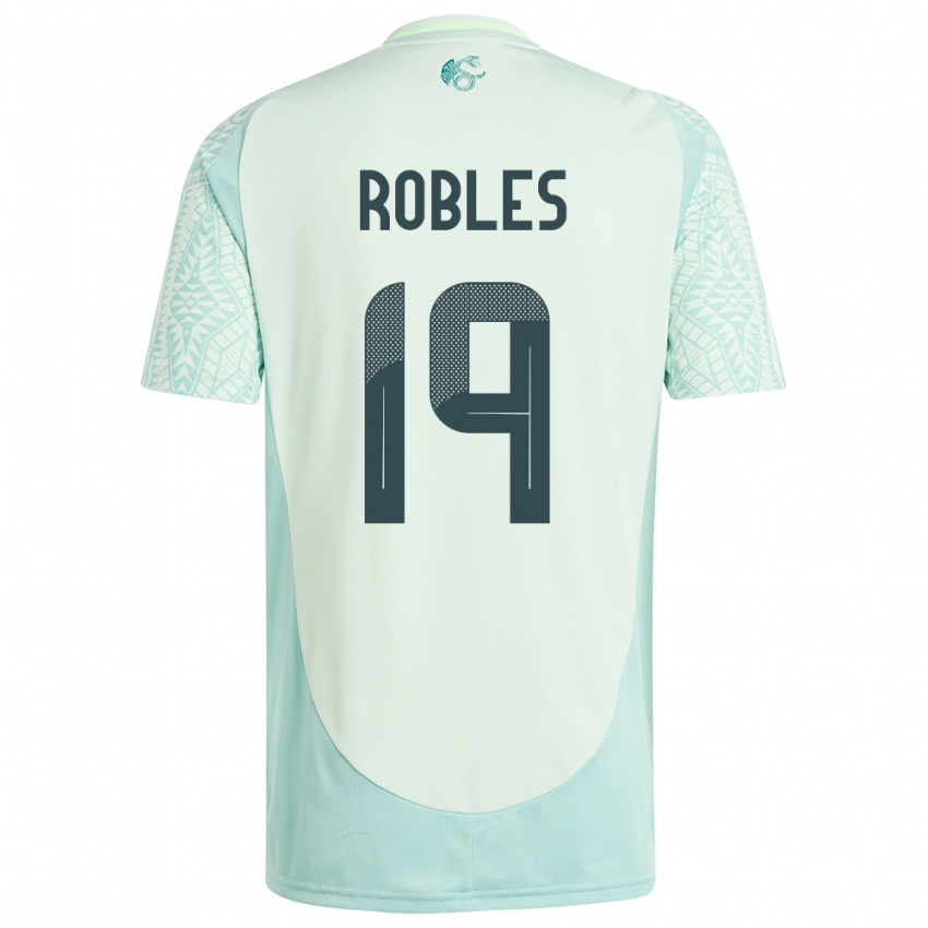 Kinder Mexiko Angel Robles #19 Leinengrün Auswärtstrikot Trikot 24-26 T-Shirt Österreich