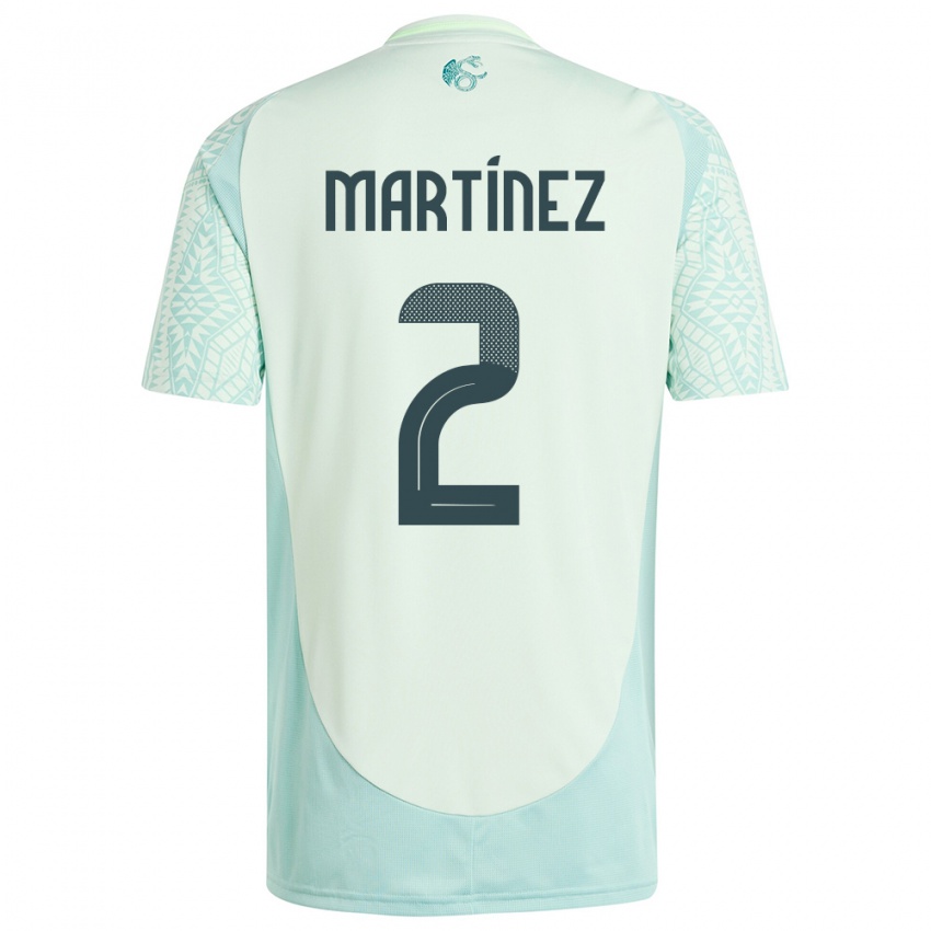 Kinder Mexiko Emilio Martinez #2 Leinengrün Auswärtstrikot Trikot 24-26 T-Shirt Österreich