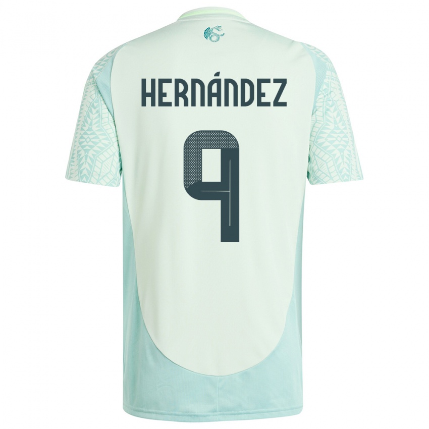 Kinder Mexiko Jesus Hernandez #9 Leinengrün Auswärtstrikot Trikot 24-26 T-Shirt Österreich