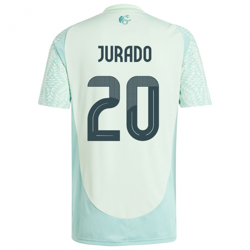 Kinder Mexiko Heriberto Jurado #20 Leinengrün Auswärtstrikot Trikot 24-26 T-Shirt Österreich