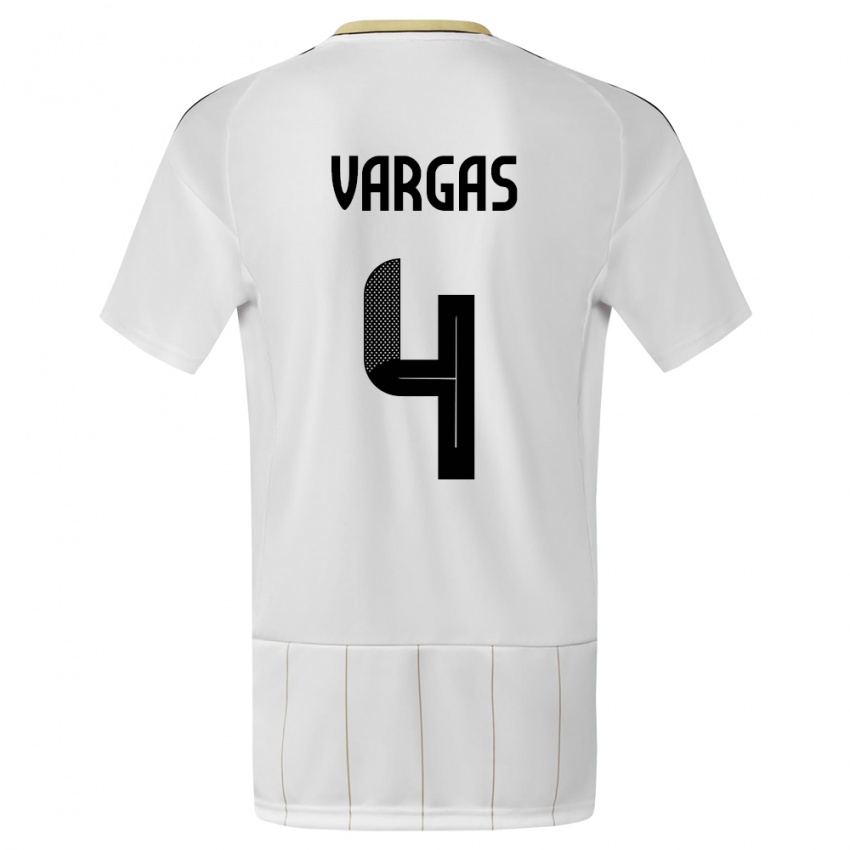 Kinder Costa Rica Juan Pablo Vargas #4 Weiß Auswärtstrikot Trikot 24-26 T-Shirt Österreich