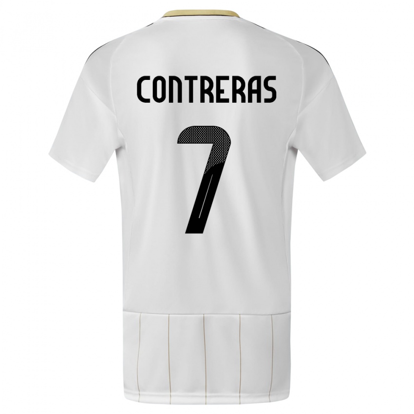 Kinder Costa Rica Anthony Contreras #7 Weiß Auswärtstrikot Trikot 24-26 T-Shirt Österreich