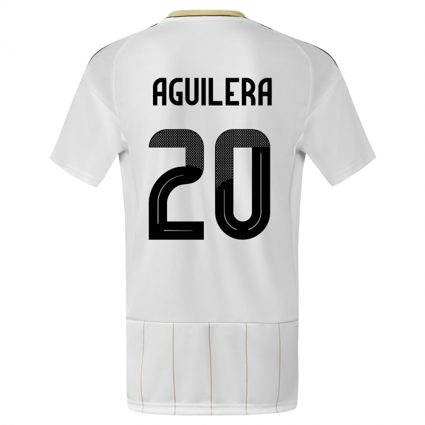 Kinder Costa Rica Brandon Aguilera #20 Weiß Auswärtstrikot Trikot 24-26 T-Shirt Österreich