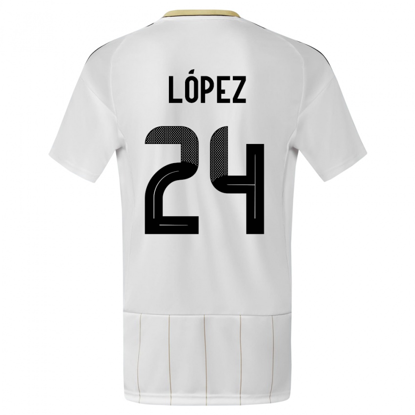 Kinder Costa Rica Douglas Lopez #24 Weiß Auswärtstrikot Trikot 24-26 T-Shirt Österreich