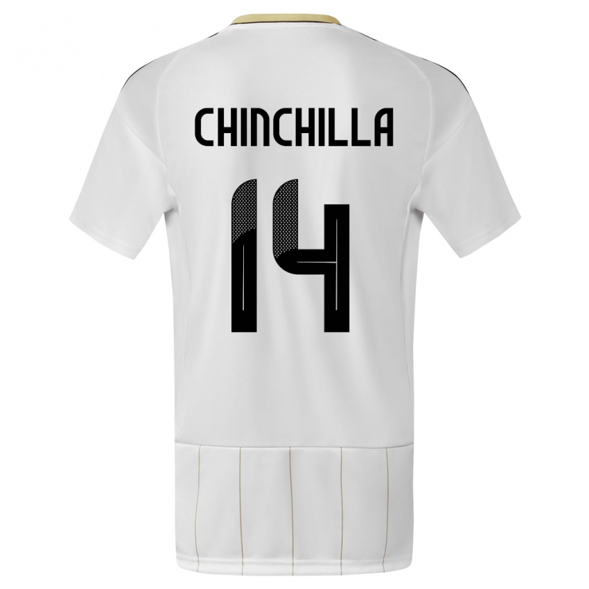 Kinder Costa Rica Priscila Chinchilla #14 Weiß Auswärtstrikot Trikot 24-26 T-Shirt Österreich