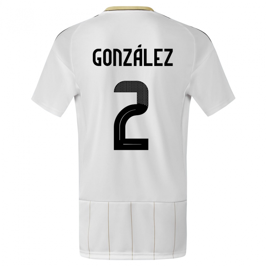 Kinder Costa Rica Julian Gonzalez #2 Weiß Auswärtstrikot Trikot 24-26 T-Shirt Österreich