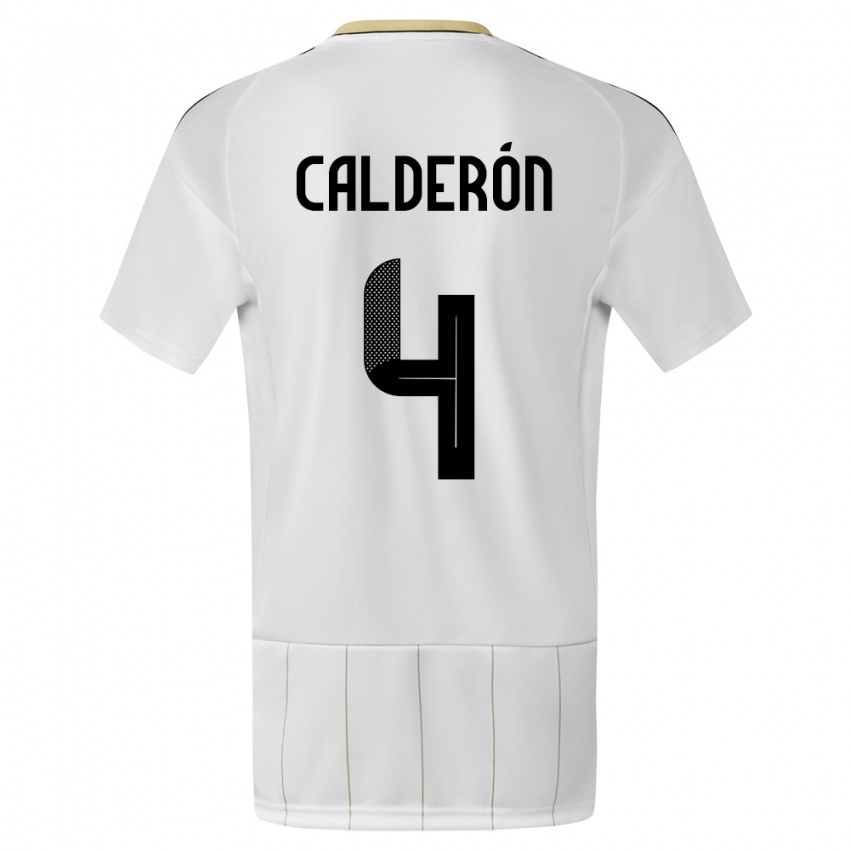 Kinder Costa Rica Brandon Calderon #4 Weiß Auswärtstrikot Trikot 24-26 T-Shirt Österreich