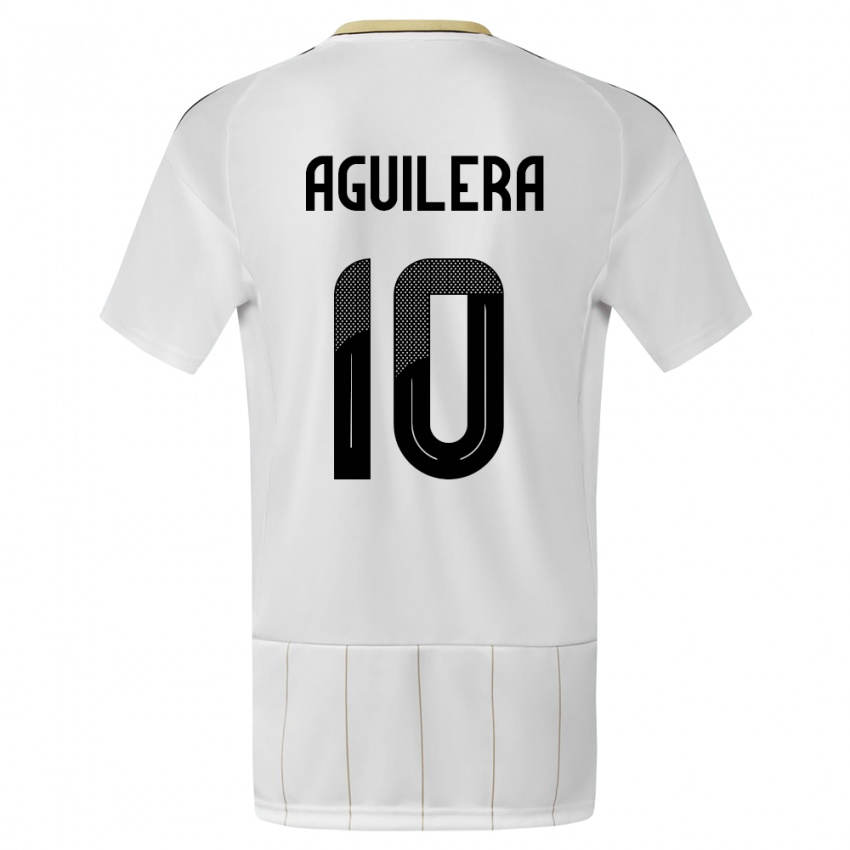 Kinder Costa Rica Brandon Aguilera #10 Weiß Auswärtstrikot Trikot 24-26 T-Shirt Österreich