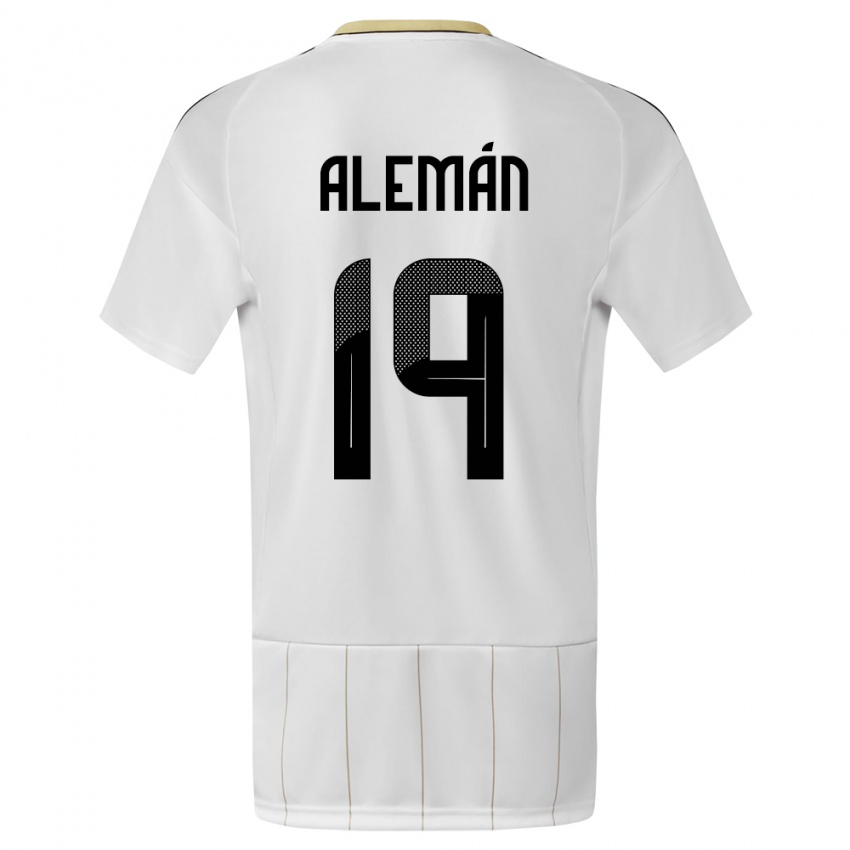 Kinder Costa Rica Fabricio Aleman #19 Weiß Auswärtstrikot Trikot 24-26 T-Shirt Österreich