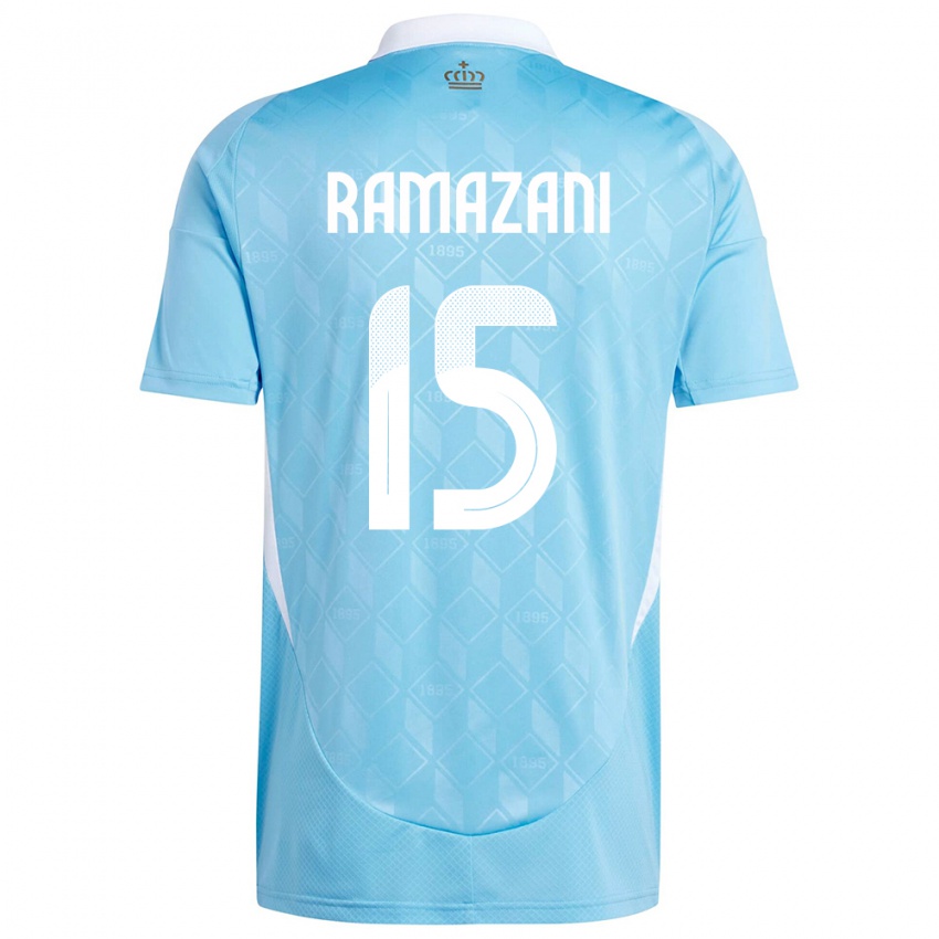 Kinder Belgien Largie Ramazani #15 Blau Auswärtstrikot Trikot 24-26 T-Shirt Österreich