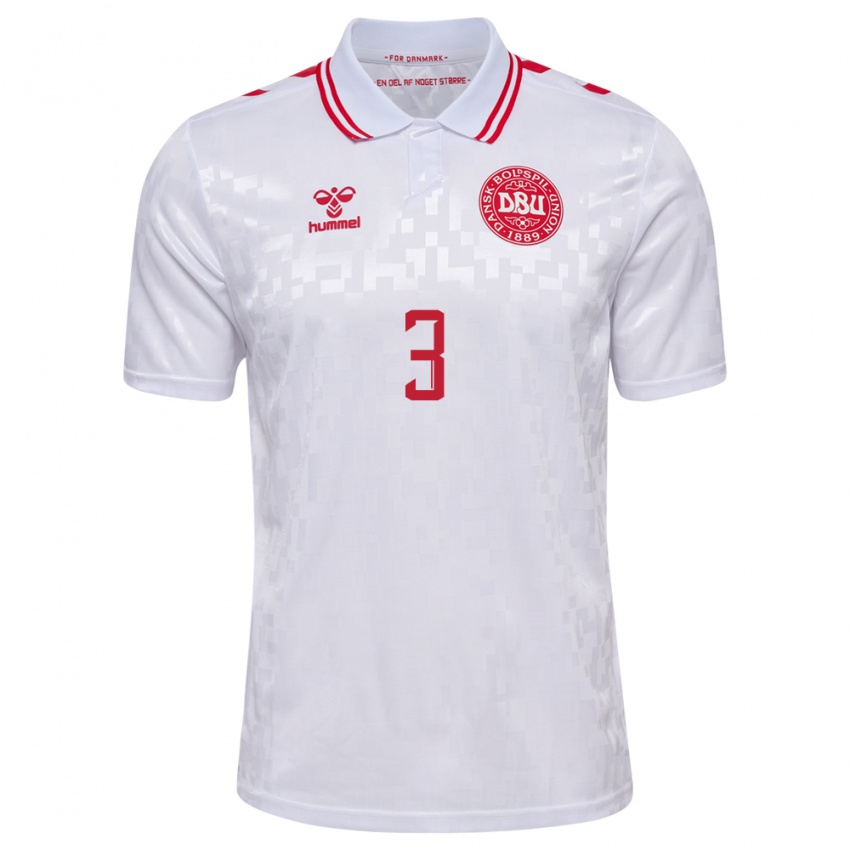 Kinder Dänemark Thomas Kristensen #3 Weiß Auswärtstrikot Trikot 24-26 T-Shirt Österreich