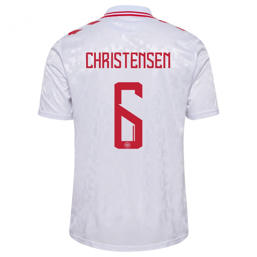 Kinder Dänemark Andreas Christensen #6 Weiß Auswärtstrikot Trikot 24-26 T-Shirt Österreich