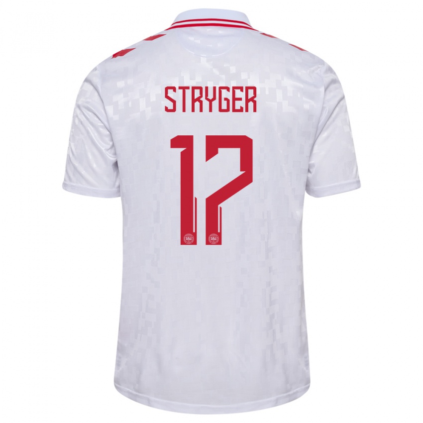 Kinder Dänemark Jens Stryger Larsen #17 Weiß Auswärtstrikot Trikot 24-26 T-Shirt Österreich