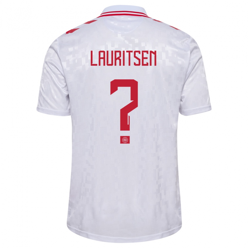 Kinder Dänemark Mads Lauritsen #0 Weiß Auswärtstrikot Trikot 24-26 T-Shirt Österreich