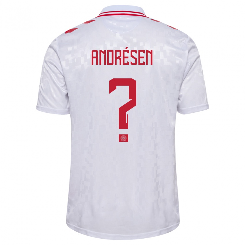 Kinder Dänemark Aske Andrésen #0 Weiß Auswärtstrikot Trikot 24-26 T-Shirt Österreich