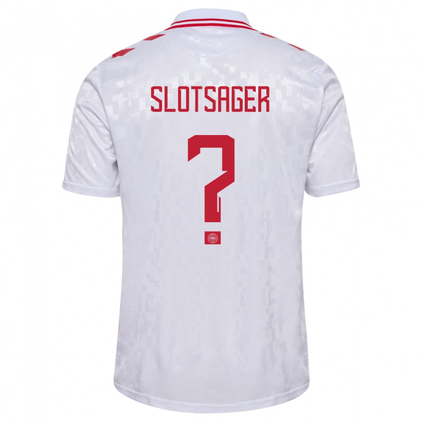 Kinder Dänemark Tobias Slotsager #0 Weiß Auswärtstrikot Trikot 24-26 T-Shirt Österreich