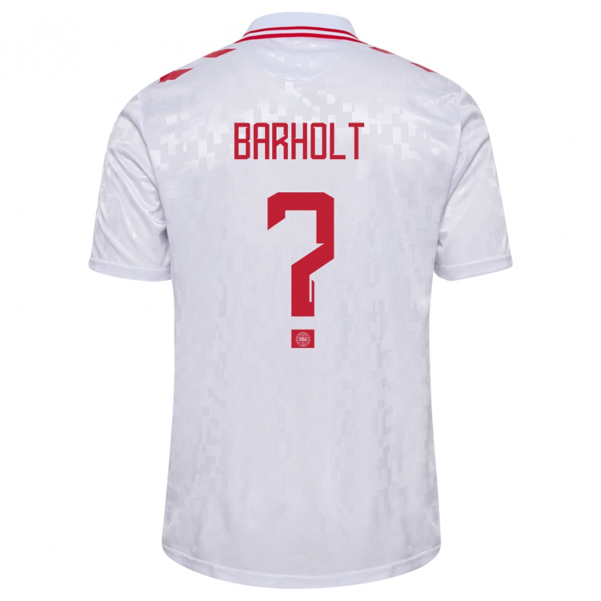 Kinder Dänemark Noah Barholt #0 Weiß Auswärtstrikot Trikot 24-26 T-Shirt Österreich