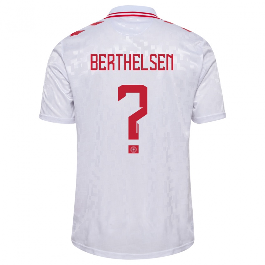 Kinder Dänemark Villum Berthelsen #0 Weiß Auswärtstrikot Trikot 24-26 T-Shirt Österreich