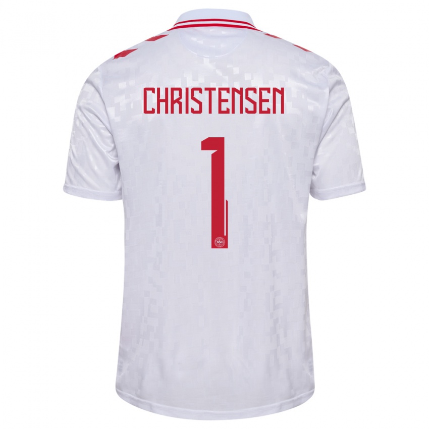 Kinder Dänemark Lene Christensen #1 Weiß Auswärtstrikot Trikot 24-26 T-Shirt Österreich