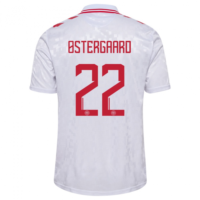 Kinder Dänemark Maja Bay Ostergaard #22 Weiß Auswärtstrikot Trikot 24-26 T-Shirt Österreich