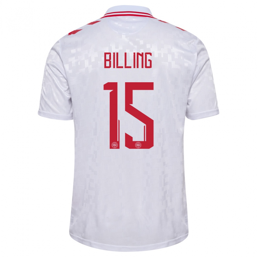 Kinder Dänemark Philip Billing #15 Weiß Auswärtstrikot Trikot 24-26 T-Shirt Österreich