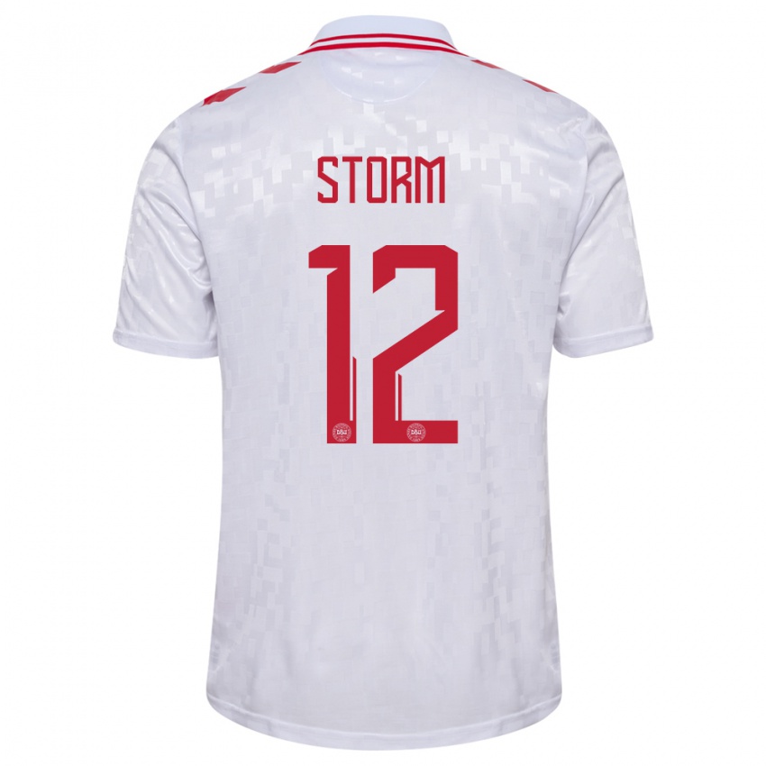 Kinder Dänemark Tobias Storm #12 Weiß Auswärtstrikot Trikot 24-26 T-Shirt Österreich