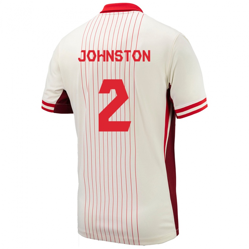 Kinder Kanada Alistair Johnston #2 Weiß Auswärtstrikot Trikot 24-26 T-Shirt Österreich