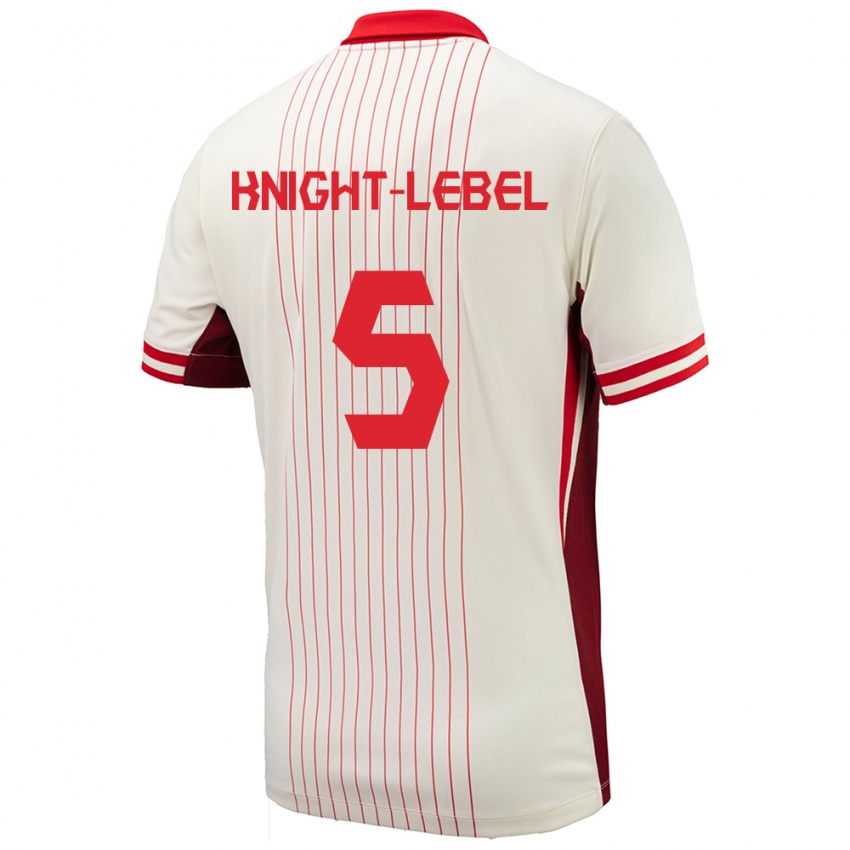 Kinder Kanada Jamie Knight Lebel #5 Weiß Auswärtstrikot Trikot 24-26 T-Shirt Österreich