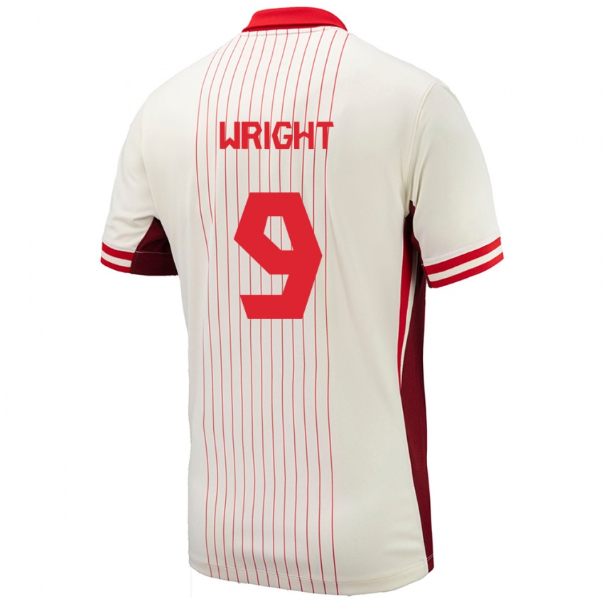 Kinder Kanada Lowell Wright #9 Weiß Auswärtstrikot Trikot 24-26 T-Shirt Österreich