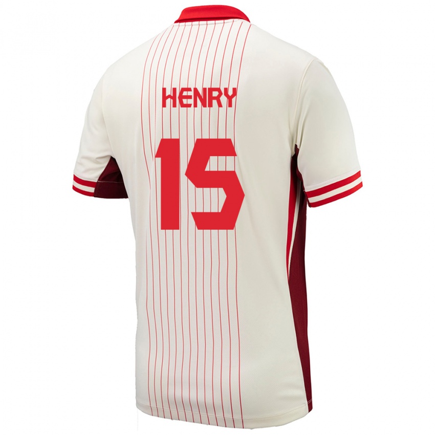 Kinder Kanada Doneil Henry #15 Weiß Auswärtstrikot Trikot 24-26 T-Shirt Österreich