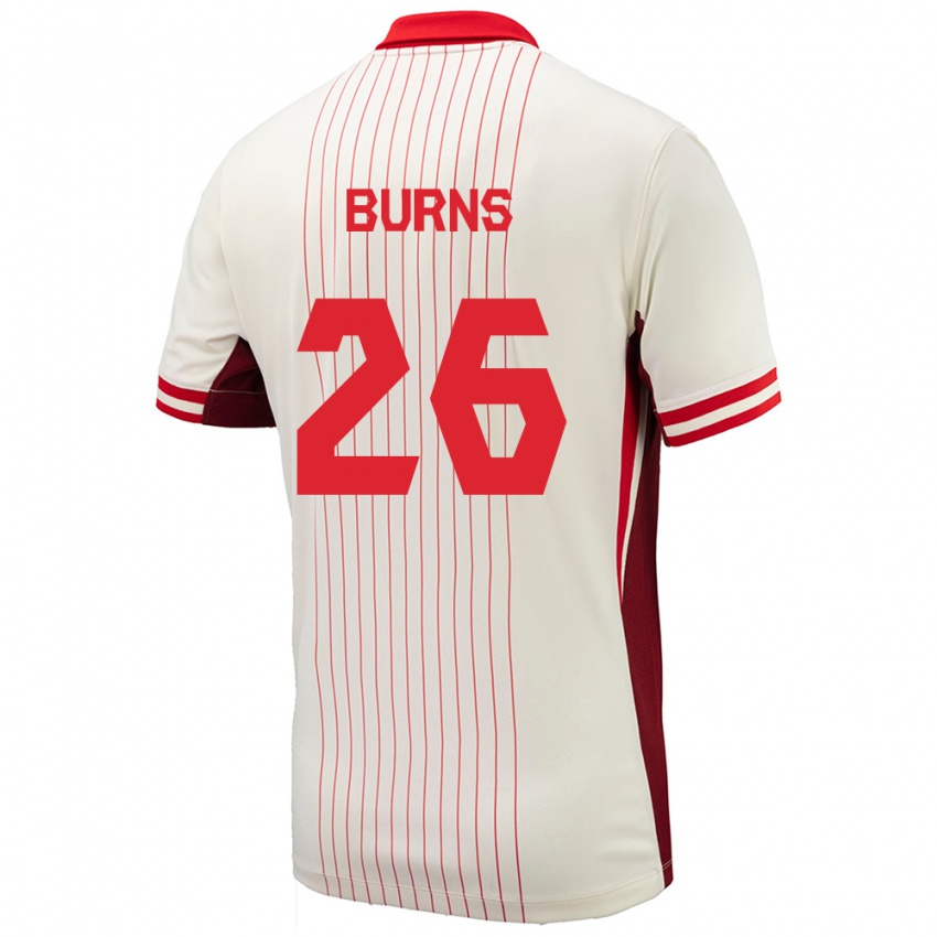 Kinder Kanada Zoe Burns #26 Weiß Auswärtstrikot Trikot 24-26 T-Shirt Österreich