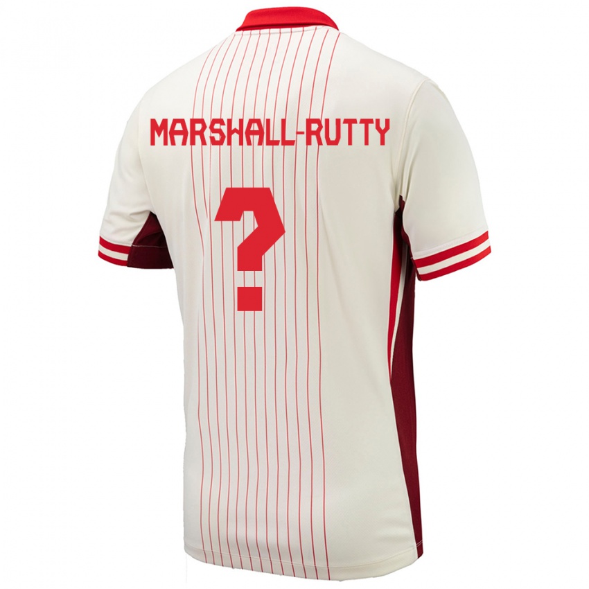 Kinder Kanada Jahkeele Marshall Rutty #0 Weiß Auswärtstrikot Trikot 24-26 T-Shirt Österreich