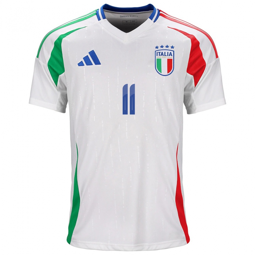 Kinder Italien Lorenzo Anghelè #11 Weiß Auswärtstrikot Trikot 24-26 T-Shirt Österreich