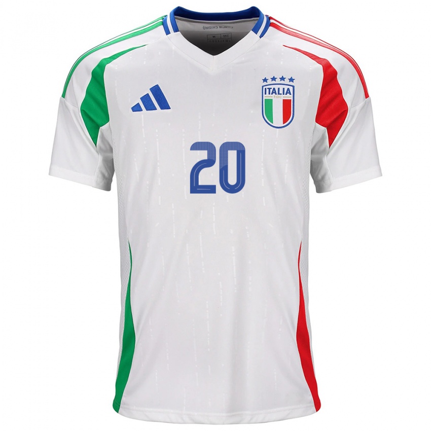 Kinder Italien Nicolò Zaniolo #20 Weiß Auswärtstrikot Trikot 24-26 T-Shirt Österreich