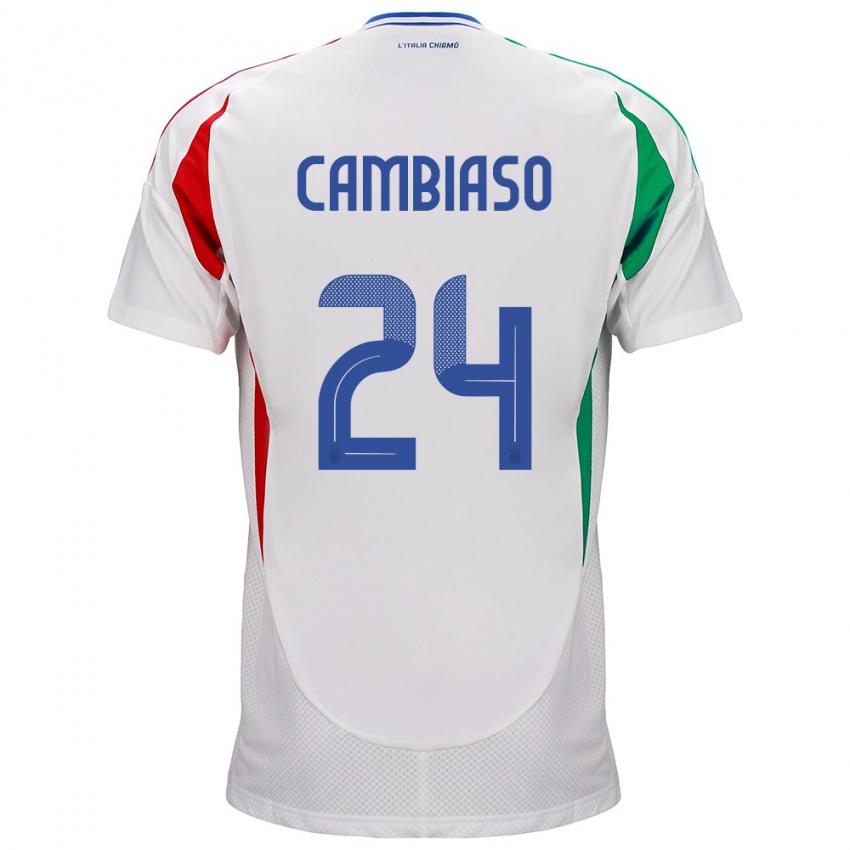 Kinder Italien Andrea Cambiaso #24 Weiß Auswärtstrikot Trikot 24-26 T-Shirt Österreich