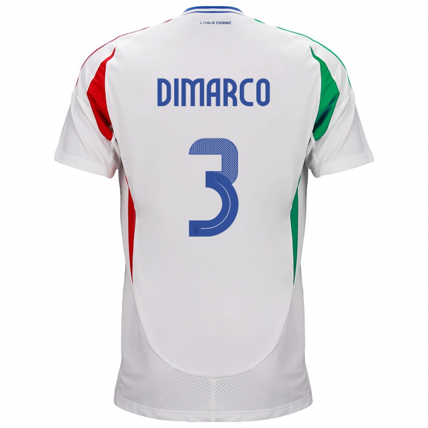 Kinder Italien Federico Dimarco #3 Weiß Auswärtstrikot Trikot 24-26 T-Shirt Österreich