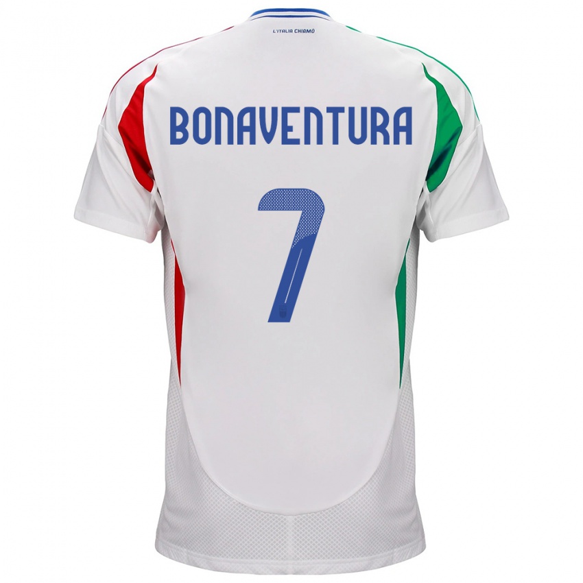 Kinder Italien Giacomo Bonaventura #7 Weiß Auswärtstrikot Trikot 24-26 T-Shirt Österreich